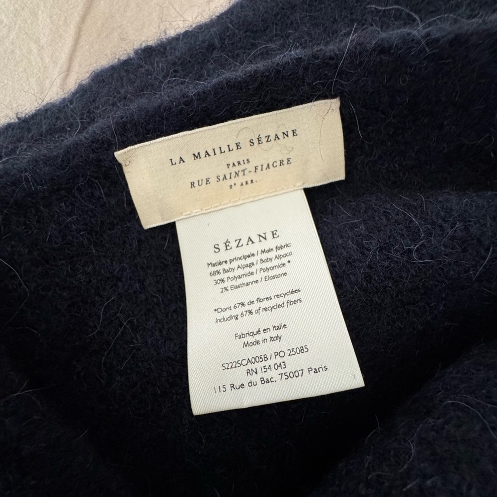 Sézane Marianne Navy Blue Scarf - Picture 3 of 3